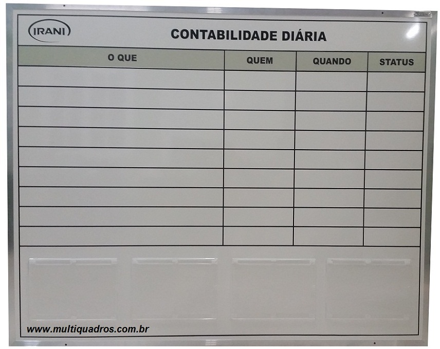 Quadro Tipo Tabela com Displays de Acrílico